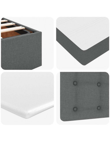 Struttura Letto Pouf con Materasso 90x190 cm in Tessuto