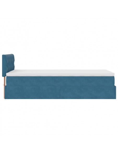 Struttura Letto Pouf con Materasso 90x190 cm in Velluto