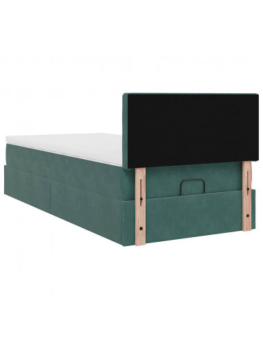 Struttura Letto Pouf con Materasso 90x190 cm in Velluto