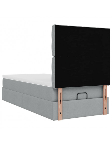 Struttura Letto Pouf con Materasso 90x200 cm in Tessuto