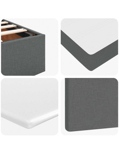 Struttura Letto Pouf con Materasso 90x200 cm in Tessuto