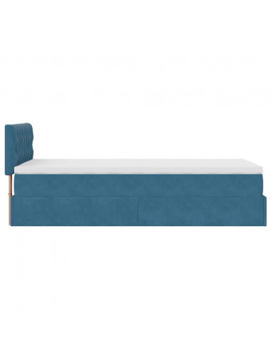 Struttura Letto Pouf con Materasso 90x200 cm in Velluto