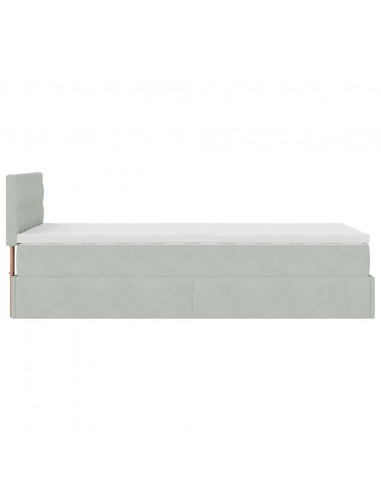 Struttura Letto Pouf con Materasso 90x200 cm in Velluto