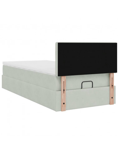 Struttura Letto Pouf con Materasso 90x200 cm in Velluto