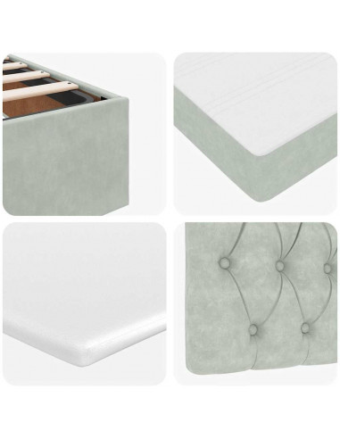 Struttura Letto Pouf con Materasso 90x200 cm in Velluto