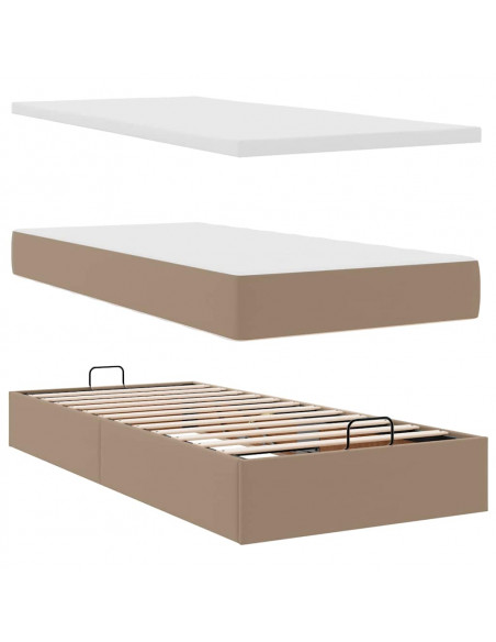 Struttura Letto Pouf con Materasso 90x200 cm Similpelle