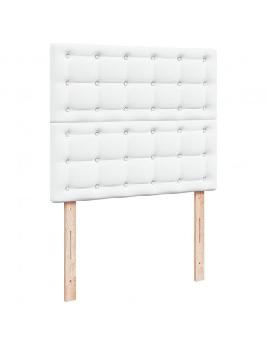 Struttura Letto Pouf con Materasso Bianco 120x190 cm Similpelle