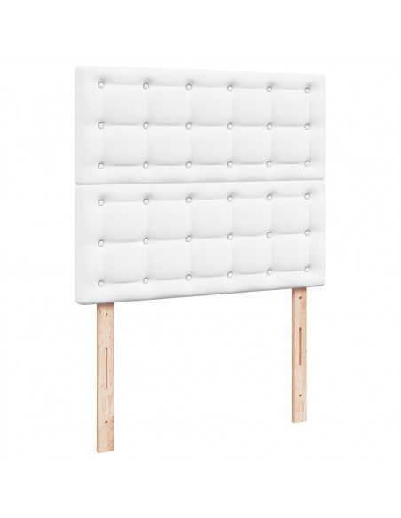 Struttura Letto Pouf con Materasso Bianco 120x190 cm Similpelle