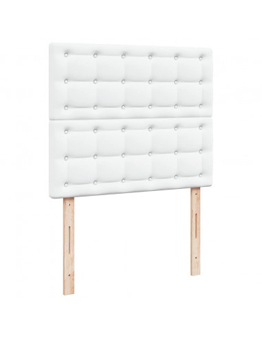 Struttura Letto Pouf con Materasso Bianco 120x200 cm Similpelle