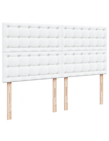 Struttura Letto Pouf con Materasso Bianco 180x200 cm Similpelle