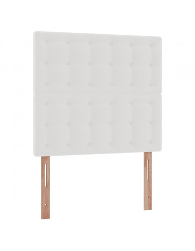 Letto Pouf con Materasso Bianco 90x190 cm Similpelle