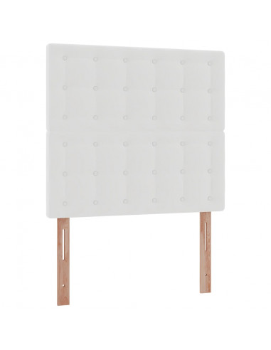Struttura Letto Pouf con Materasso Bianco 90x190 cm Similpelle
