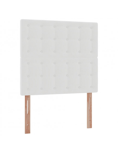 Struttura Letto Pouf con Materasso Bianco 90x200 cm Similpelle
