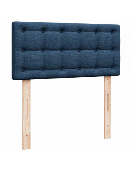 Struttura Letto Pouf con Materasso Blu 90x190 cm in Tessuto