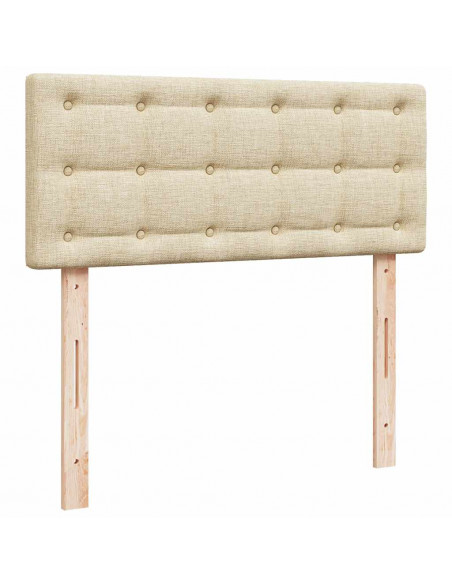 Struttura Letto Pouf con Materasso Crema 120x200 cm in Tessuto