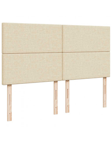 Struttura Letto Pouf con Materasso Crema 180x200 cm in Tessuto