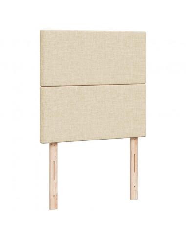 Struttura Letto Pouf con Materasso Crema 80x200 cm in Tessuto