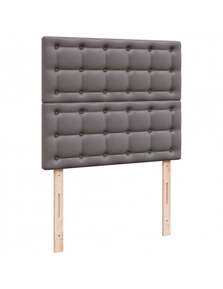 Struttura Letto Pouf con Materasso Grigio 120x190 cm Similpelle