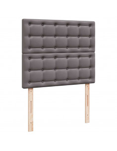 Struttura Letto Pouf con Materasso Grigio 120x200 cm Similpelle