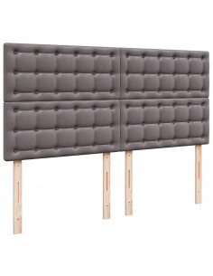 Struttura Letto Pouf con Materasso Grigio 180x200 cm Similpelle