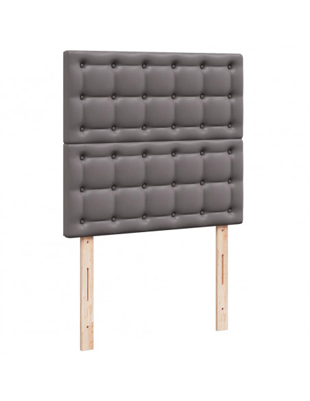 Letto Pouf con Materasso Grigio 90x190 cm Similpelle