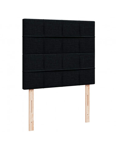 Struttura Letto Pouf con Materasso Nero 120x200 cm in Tessuto