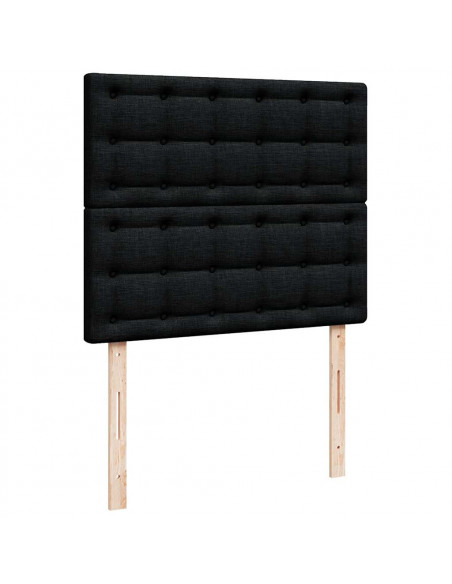 Struttura Letto Pouf con Materasso Nero 120x200 cm Similpelle
