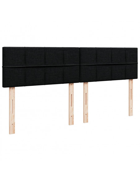 Struttura Letto Pouf con Materasso Nero 180x200 cm in Tessuto
