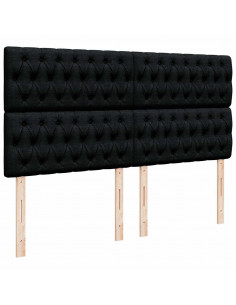 Struttura Letto Pouf con Materasso Nero 180x200 cm in Tessuto 2