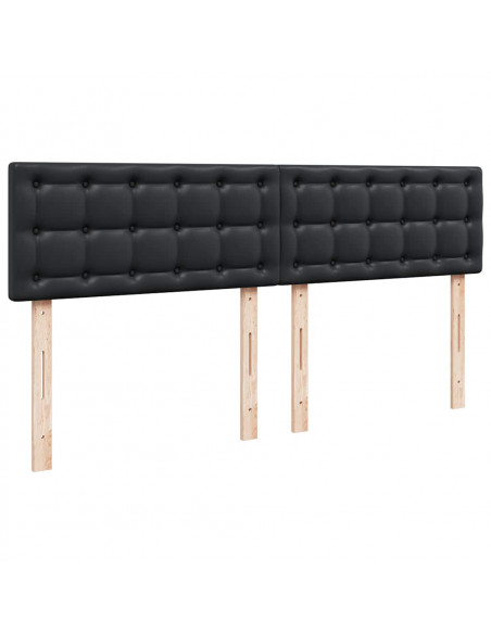 Struttura Letto Pouf con Materasso Nero 180x200 cm Similpelle