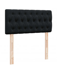 Struttura Letto Pouf con Materasso Nero 80x200 cm in Velluto