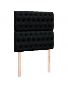 Struttura Letto Pouf con Materasso Nero 90x190 cm in Tessuto 2