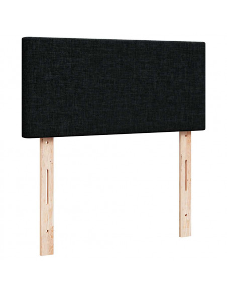 Struttura Letto Pouf con Materasso Nero 90x200 cm in Tessuto