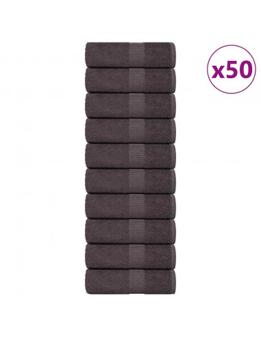 Asciugamani Ospiti 50 pz Antracite 30x50cm 360 g/m² 100% Cotone