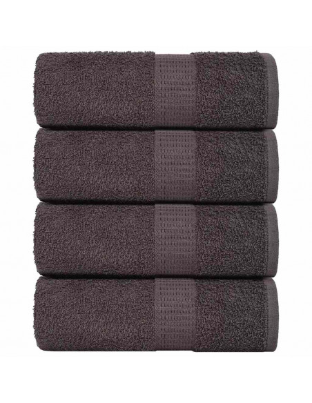 Asciugamani Ospiti 4 pz Antracite 30x50 cm 360 g/m² 100% Cotone
