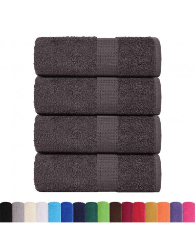 Asciugamani Ospiti 4 pz Antracite 30x50 cm 360 g/m² 100% Cotone