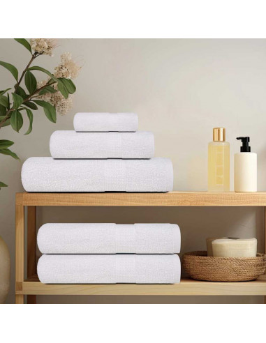 Asciugamani Ospiti 10 pz Bianco 30x50 cm 360 g/m² 100% Cotone