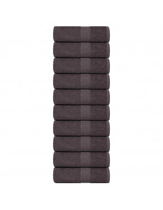 Asciugamani Ospiti 10 pz Antracite 30x50cm 360 g/m² 100% Cotone