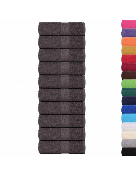 Asciugamani Ospiti 10 pz Antracite 30x50cm 360 g/m² 100% Cotone