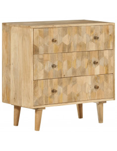 Cassettiera 70x35x70 cm in Legno Massello di Mango