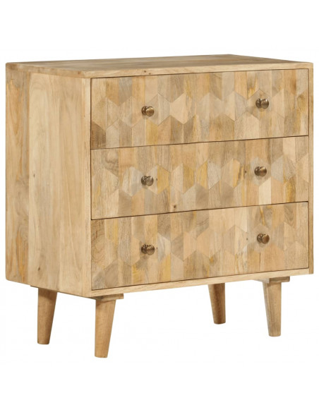 Cassettiera 70x35x70 cm in Legno Massello di Mango