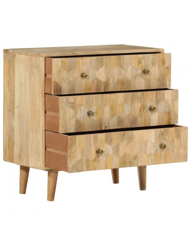 Cassettiera 70x35x70 cm in Legno Massello di Mango