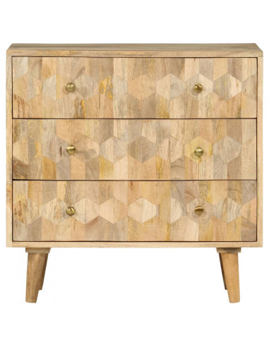 Cassettiera 70x35x70 cm in Legno Massello di Mango
