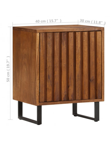 Comodino 40x30x50 cm in Legno Massello di Mango