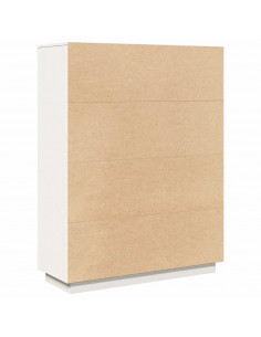 Credenza Bianca 89x34x116,5 cm in Legno Massello di Pino