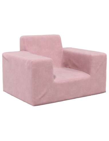 Divano per Bambini Rosa in Morbido Peluche