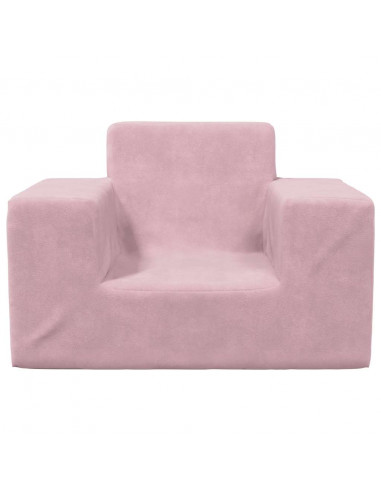 Divano per Bambini Rosa in Morbido Peluche