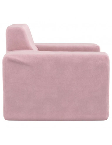 Divano per Bambini Rosa in Morbido Peluche