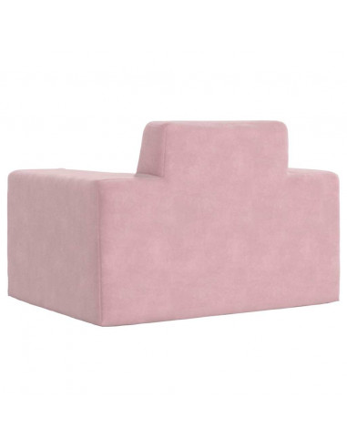 Divano per Bambini Rosa in Morbido Peluche