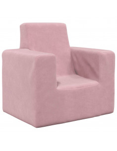 Divano per Bambini Rosa in Morbido Peluche